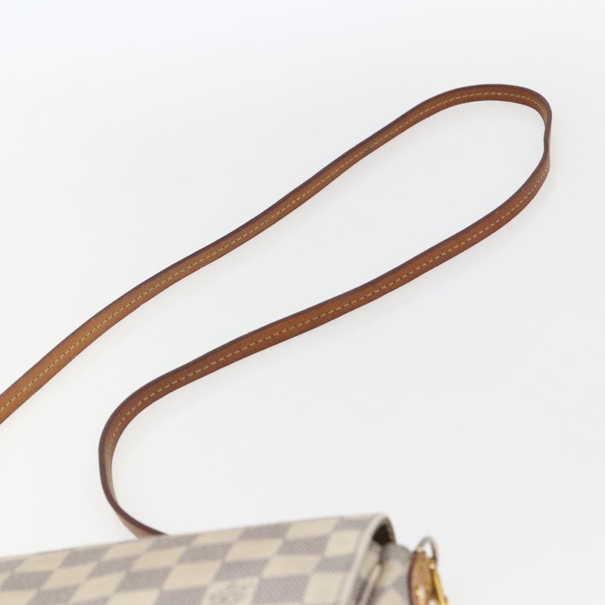 LOUIS VUITTON Damier Azur Favorit MM Shoulder Bag 2way N41275 LV Auth 156544