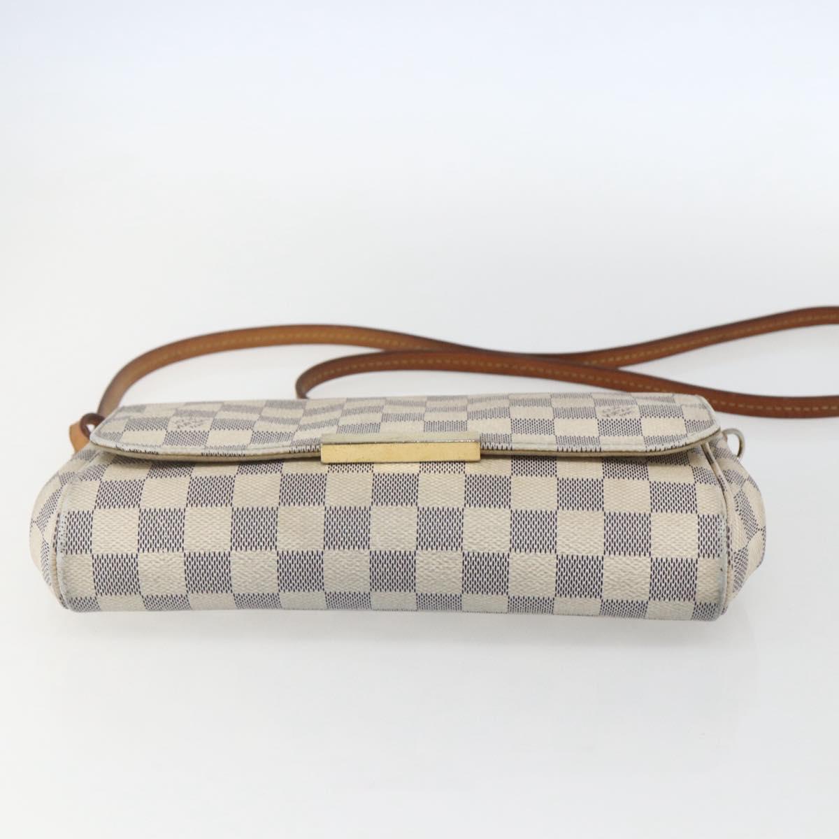 LOUIS VUITTON Damier Azur Favorit MM Shoulder Bag 2way N41275 LV Auth 156544