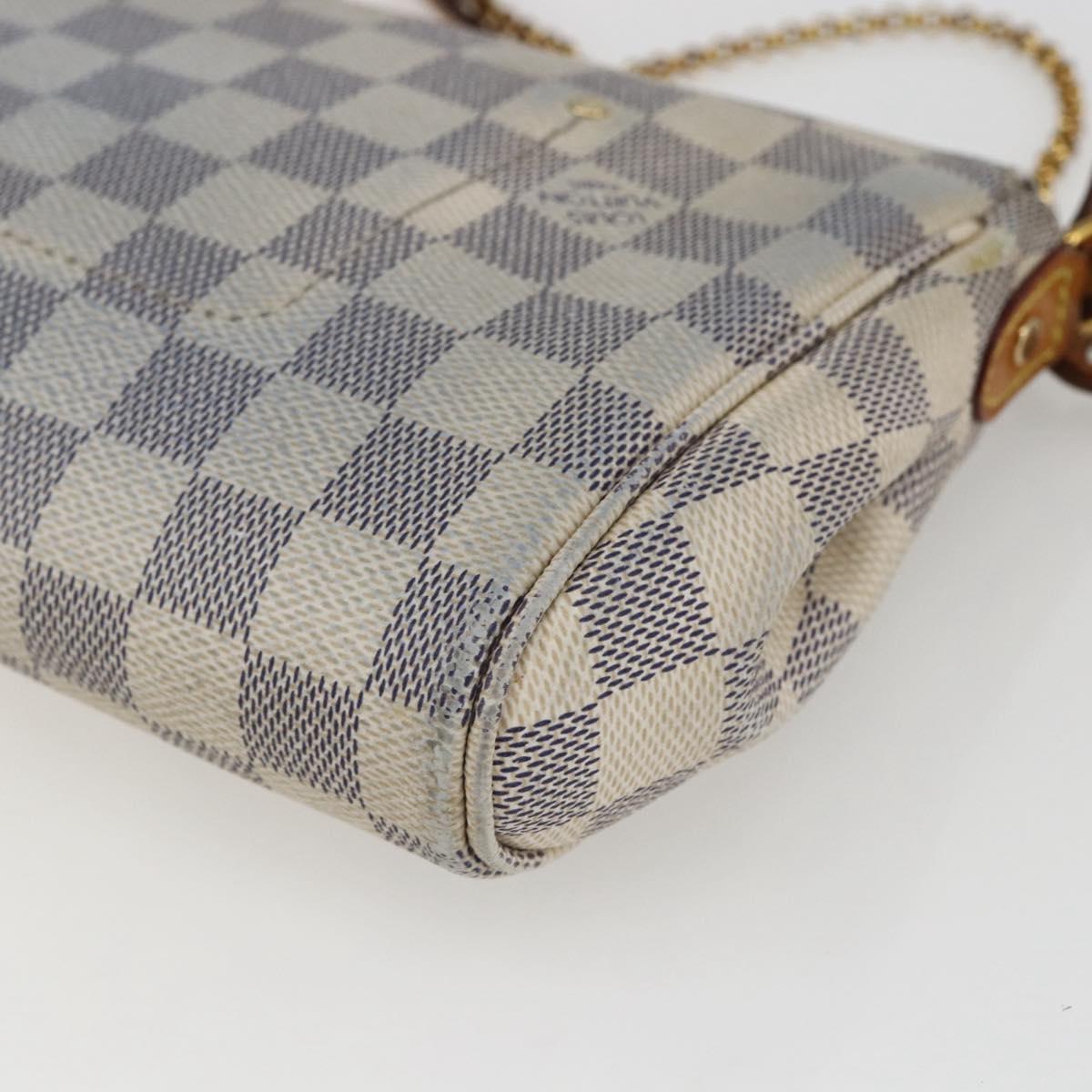 LOUIS VUITTON Damier Azur Favorit MM Shoulder Bag 2way N41275 LV Auth 156544