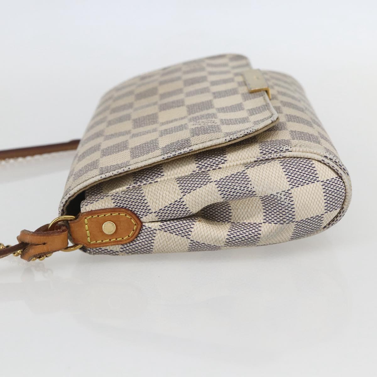 LOUIS VUITTON Damier Azur Favorit MM Shoulder Bag 2way N41275 LV Auth 156544