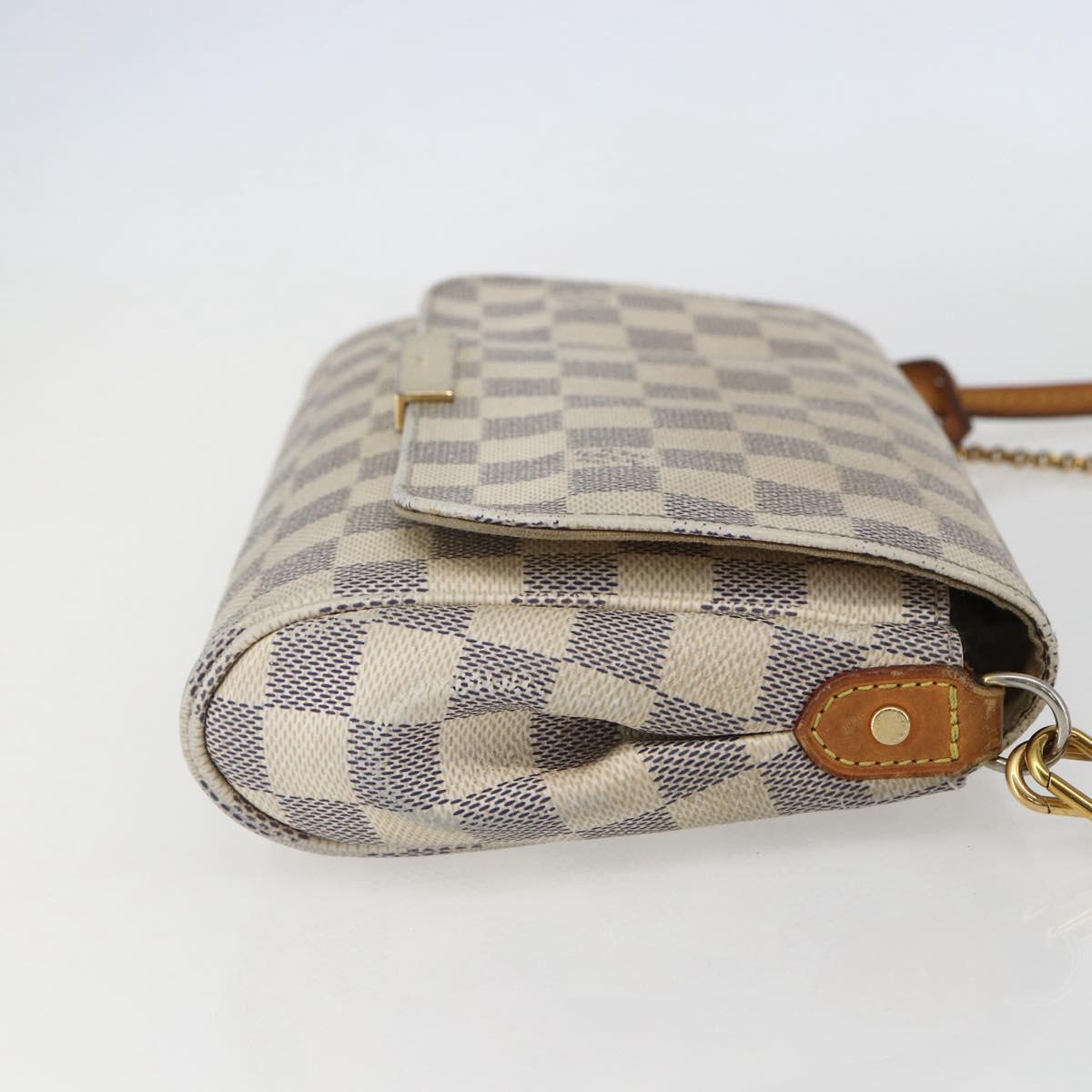 LOUIS VUITTON Damier Azur Favorit MM Shoulder Bag 2way N41275 LV Auth 156544