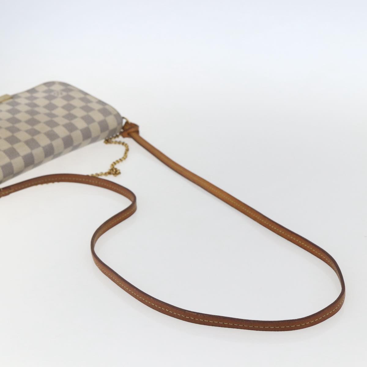 LOUIS VUITTON Damier Azur Favorit MM Shoulder Bag 2way N41275 LV Auth 156544