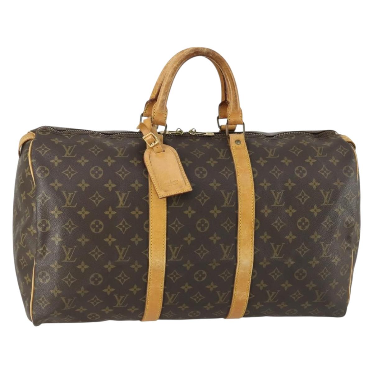 LOUIS VUITTON Monogram Keepall 50 Boston Bag M41426 LV Auth 156592