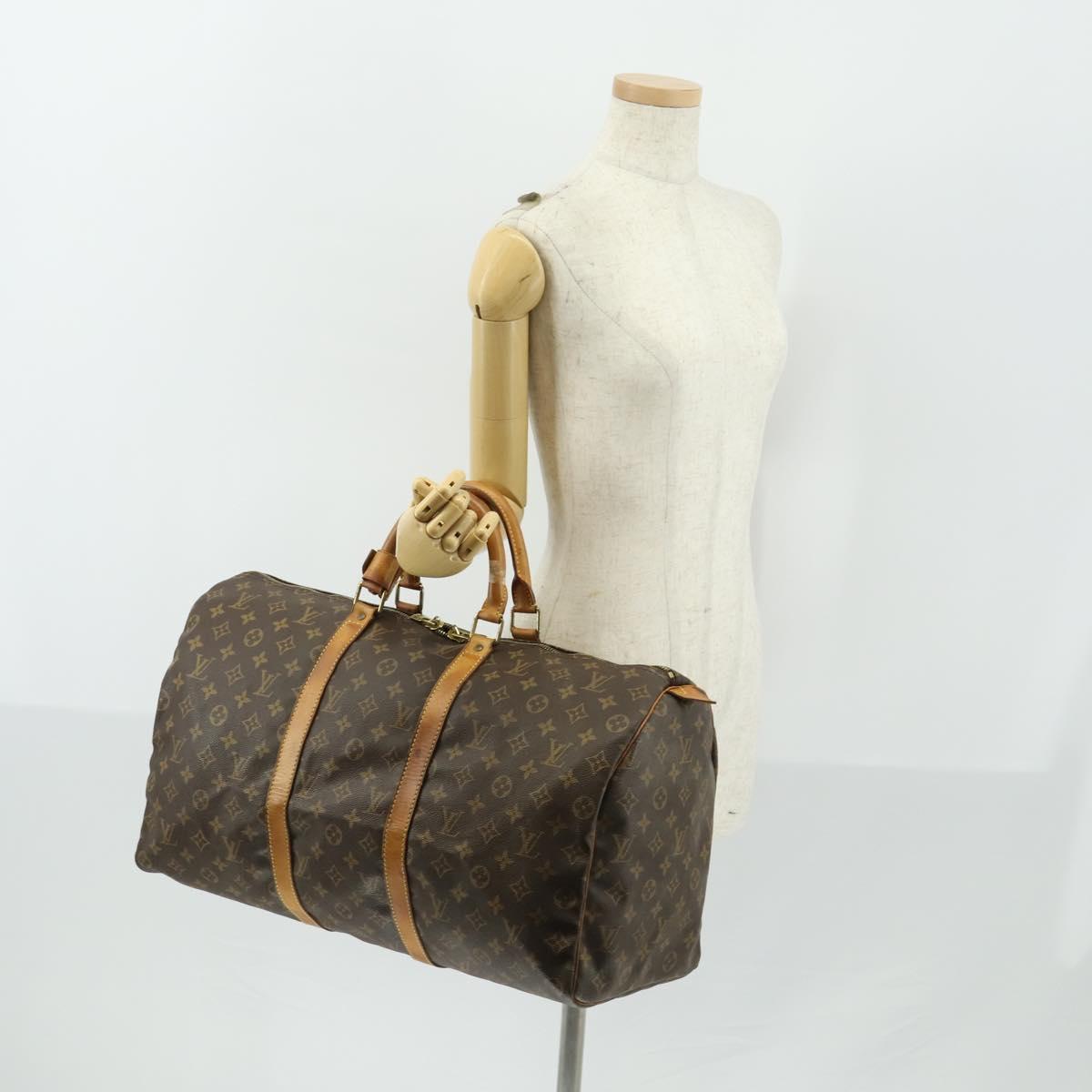LOUIS VUITTON Monogram Keepall 50 Boston Bag M41426 LV Auth 156594