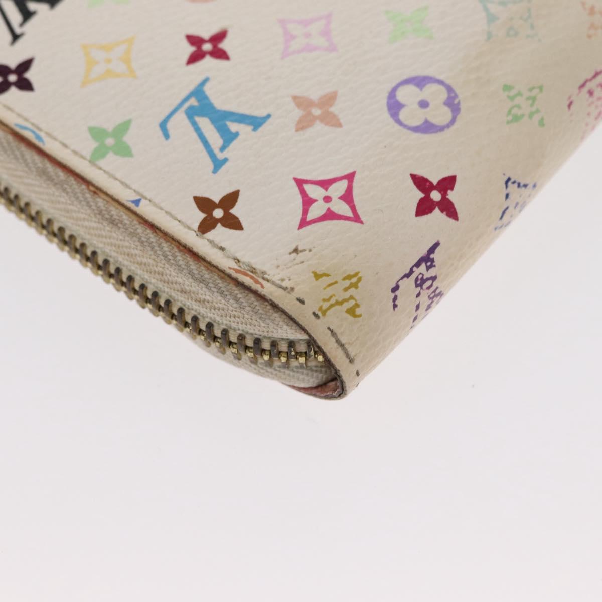 LOUIS VUITTON Monogram Multicolor Zippy Wallet Wallet White M60241 Auth 156622