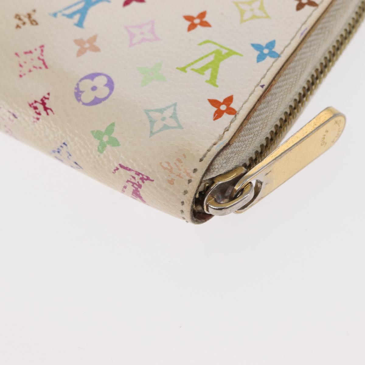 LOUIS VUITTON Monogram Multicolor Zippy Wallet Wallet White M60241 Auth 156622