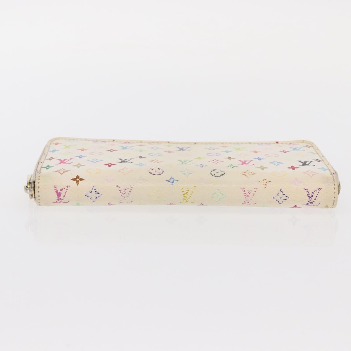 LOUIS VUITTON Monogram Multicolor Zippy Wallet Wallet White M60241 Auth 156622