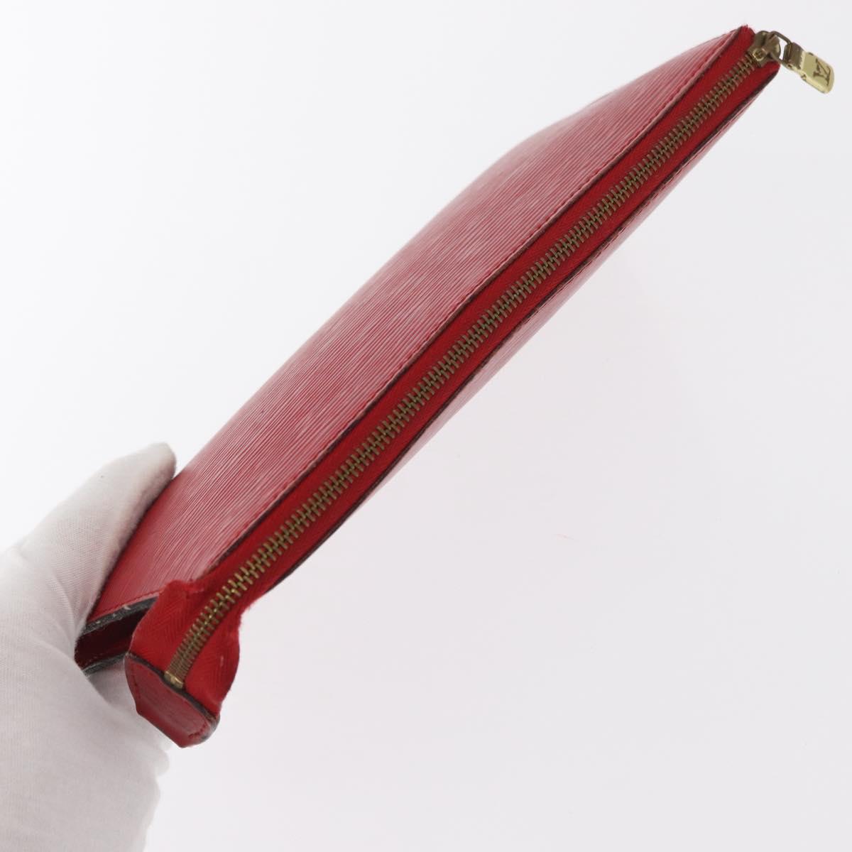 LOUIS VUITTON Epi Pochette Accessoires Pouch Red M52947 LV Auth 156623