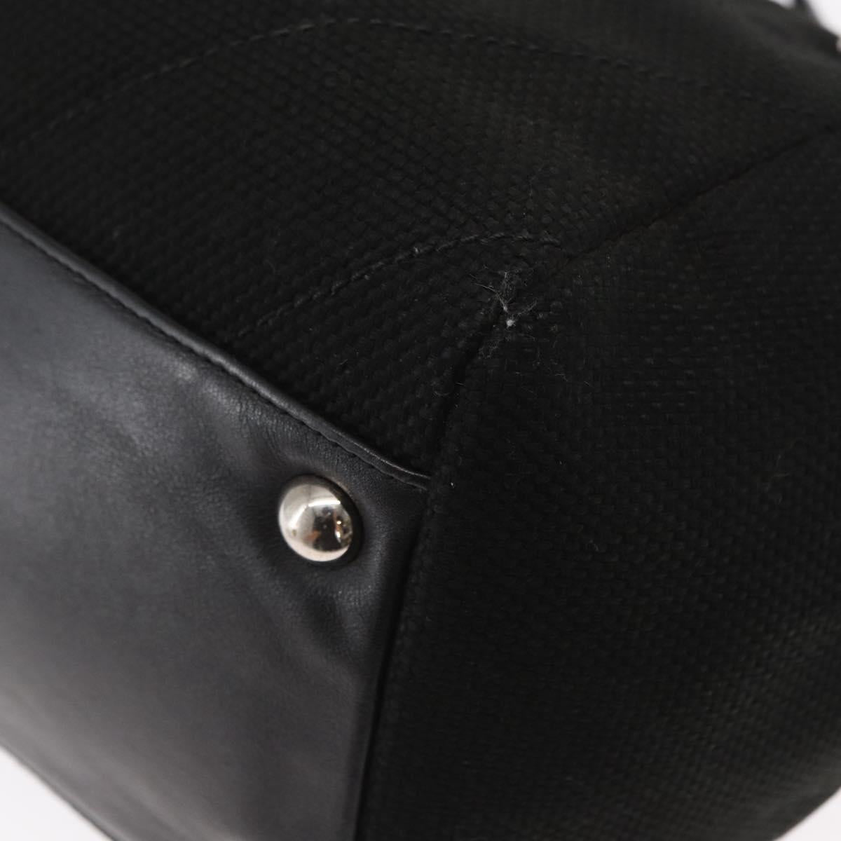 CHANEL Matelasse Chain Shoulder Bag Canvas Black Silver CC Auth 156626V