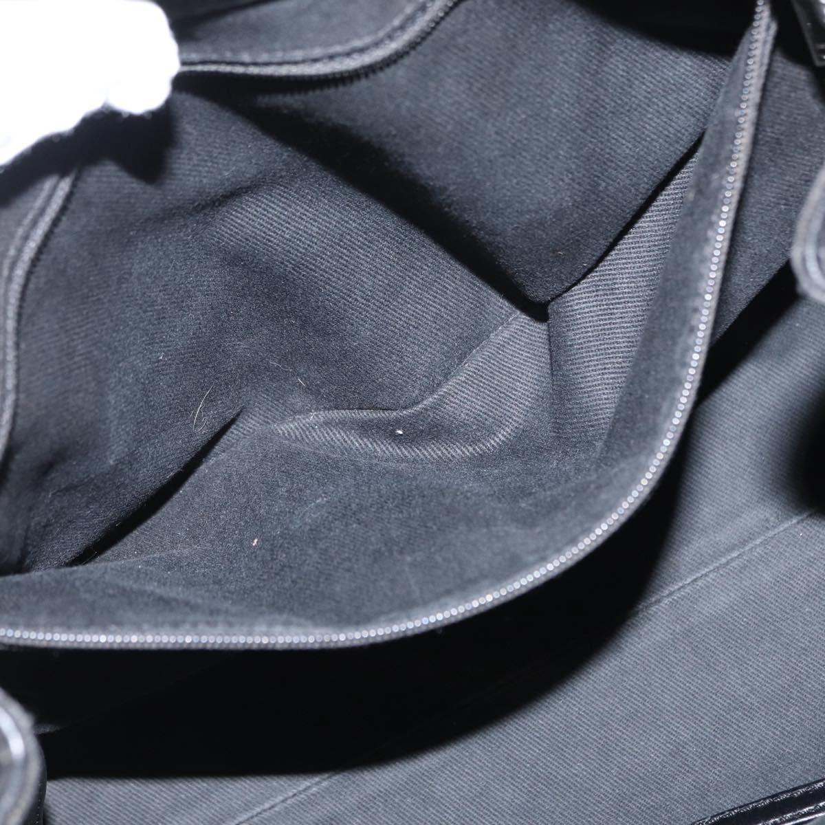 CHANEL Matelasse Chain Shoulder Bag Canvas Black Silver CC Auth 156626V