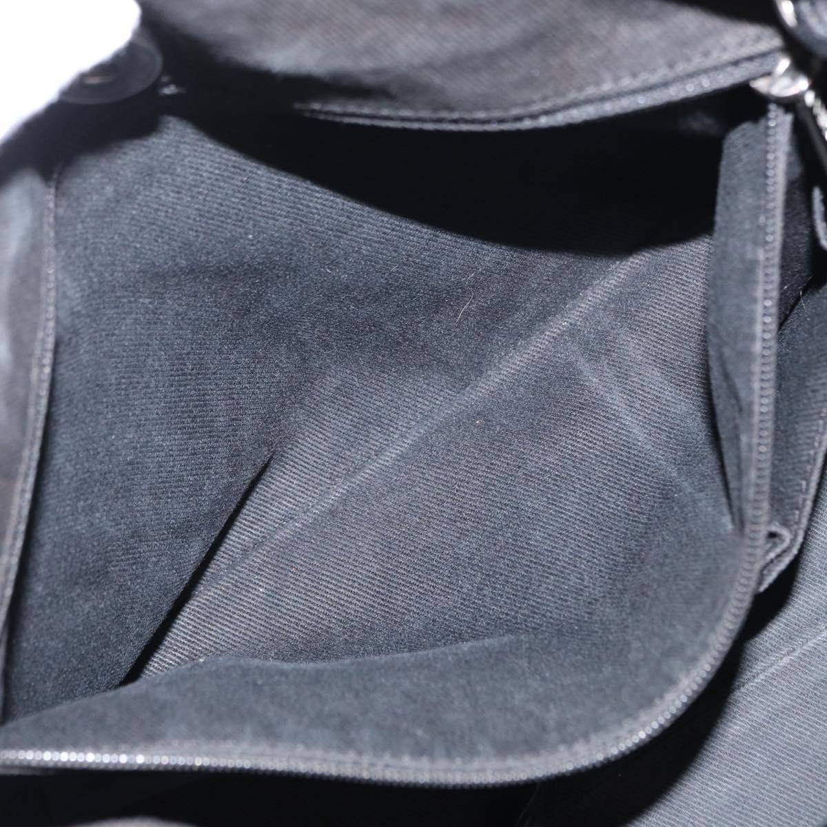 CHANEL Matelasse Chain Shoulder Bag Canvas Black Silver CC Auth 156626V