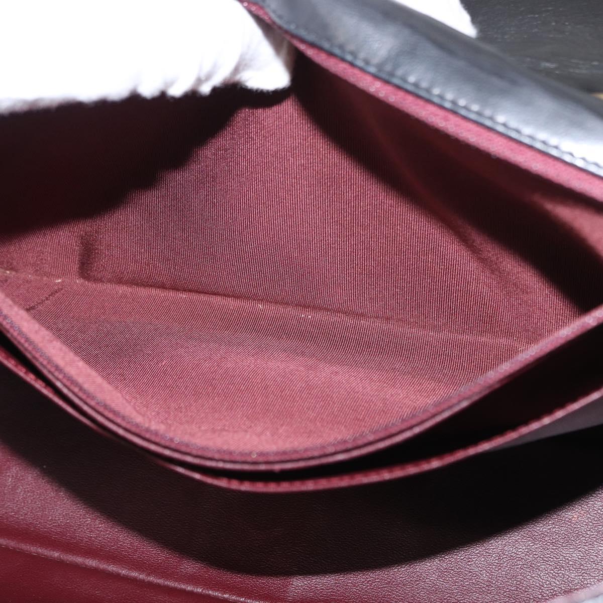 CHANEL Matelasse 30 Chain Shoulder Bag Lamb Skin Black Gold CC Auth 156627SAV