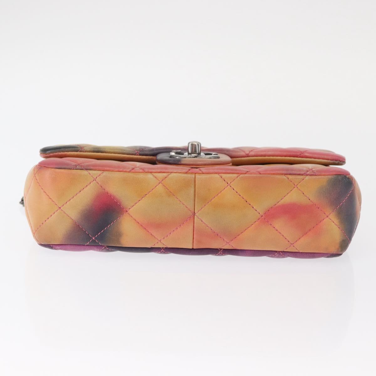 CHANEL Chain Matelasse 23 Shoulder Bag Lamb Skin Pink CC Auth 156629SAV