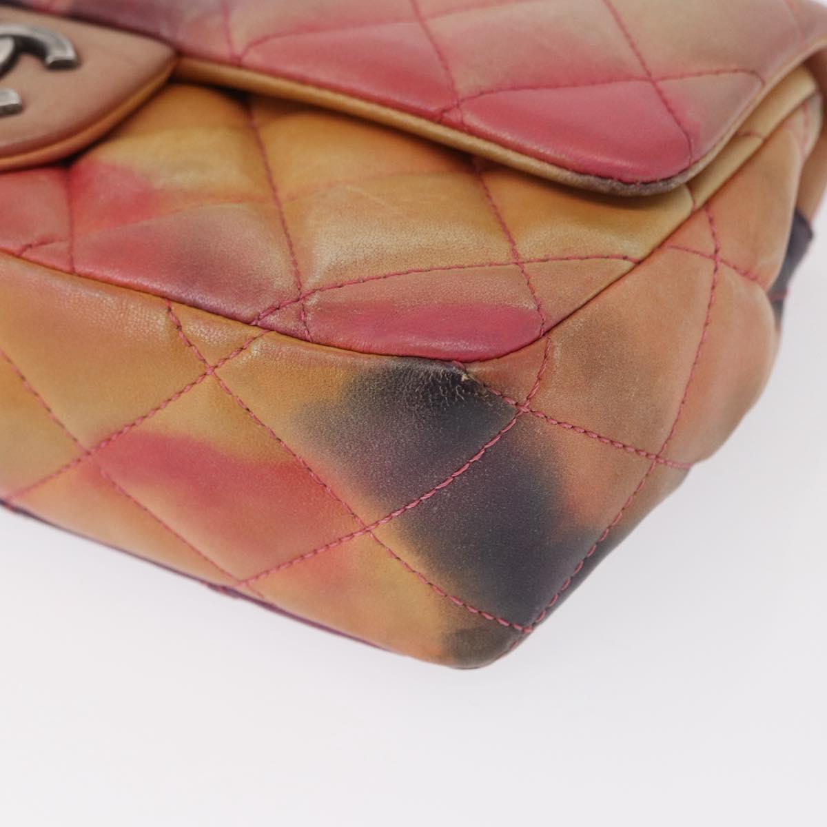 CHANEL Chain Matelasse 23 Shoulder Bag Lamb Skin Pink CC Auth 156629SAV