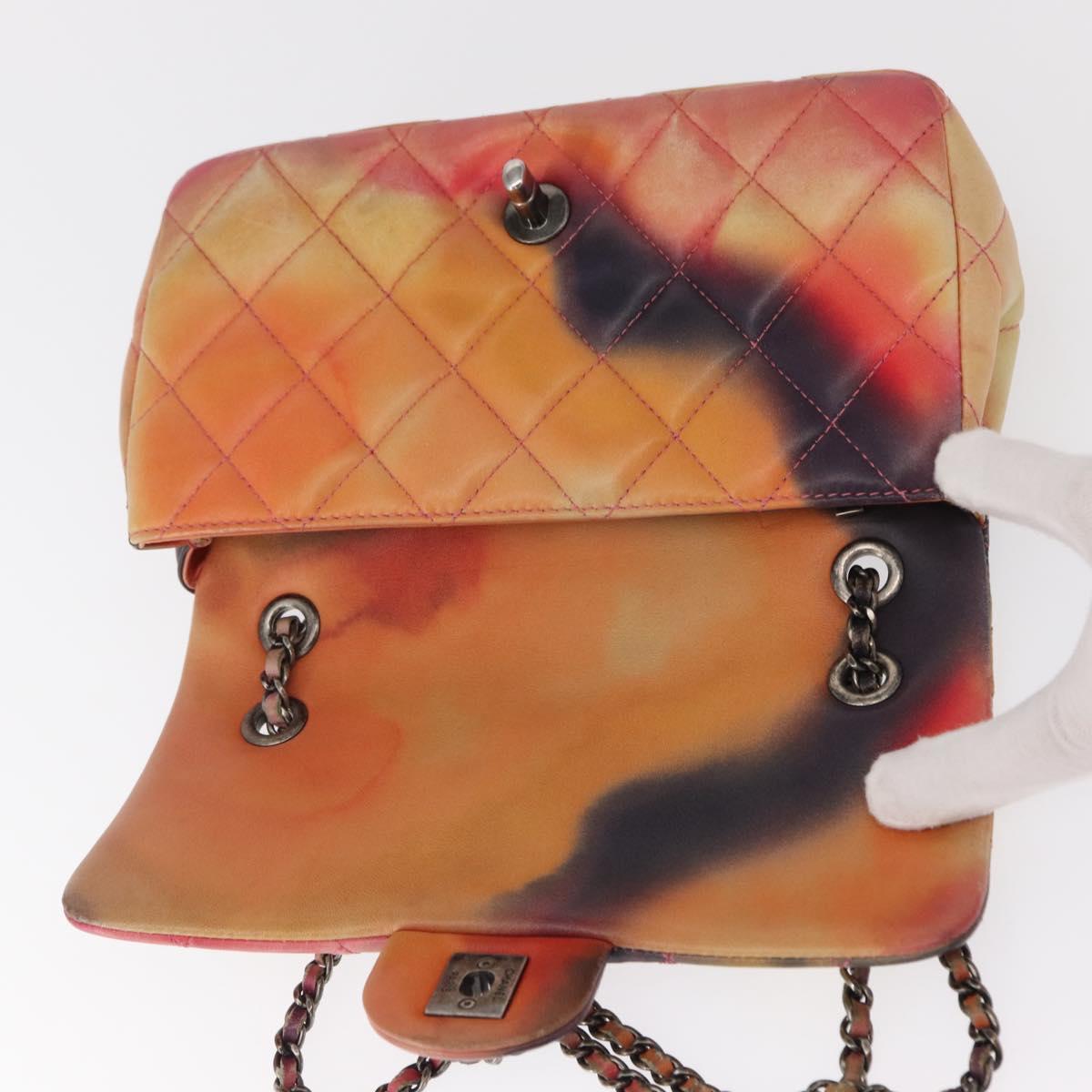 CHANEL Chain Matelasse 23 Shoulder Bag Lamb Skin Pink CC Auth 156629SAV