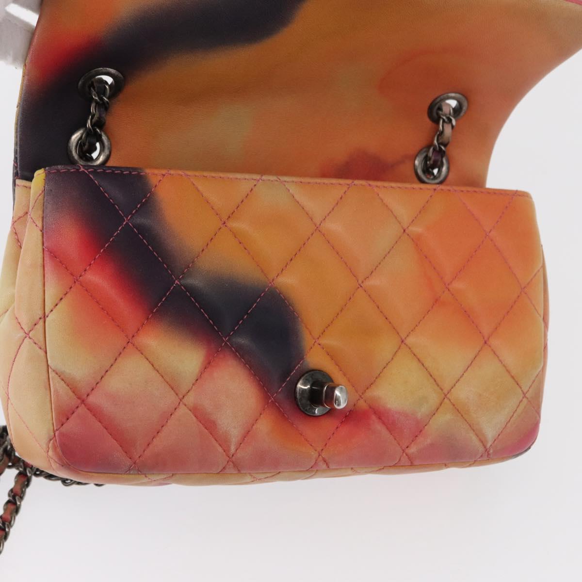 CHANEL Chain Matelasse 23 Shoulder Bag Lamb Skin Pink CC Auth 156629SAV