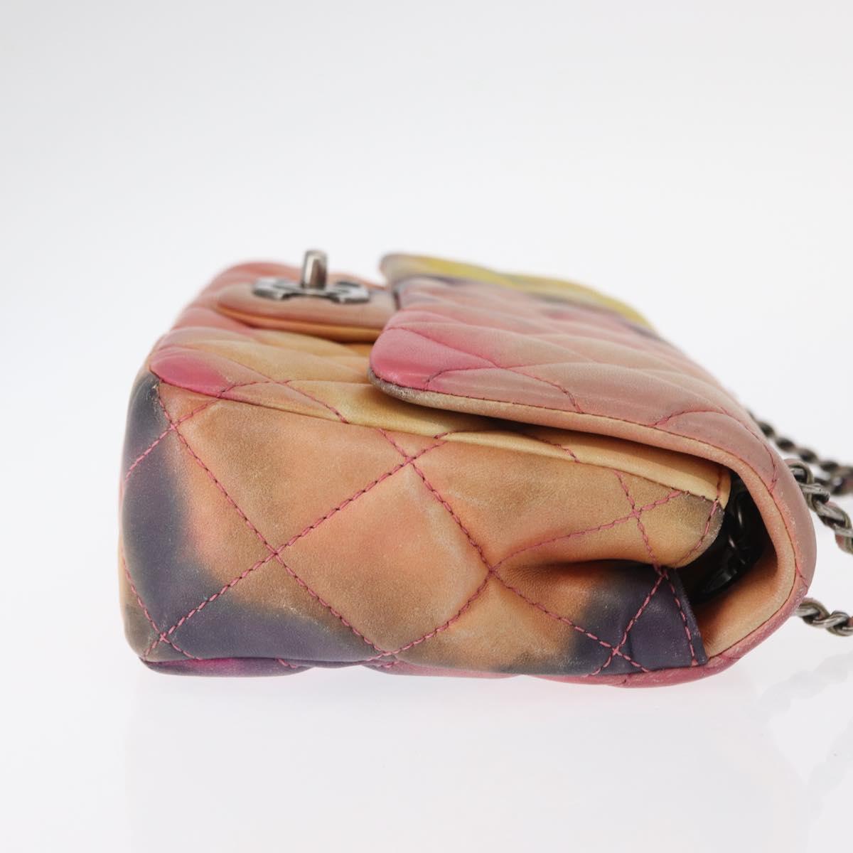 CHANEL Chain Matelasse 23 Shoulder Bag Lamb Skin Pink CC Auth 156629SAV