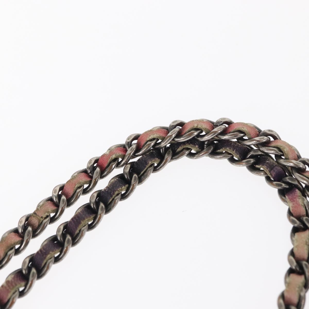 CHANEL Chain Matelasse 23 Shoulder Bag Lamb Skin Pink CC Auth 156629SAV