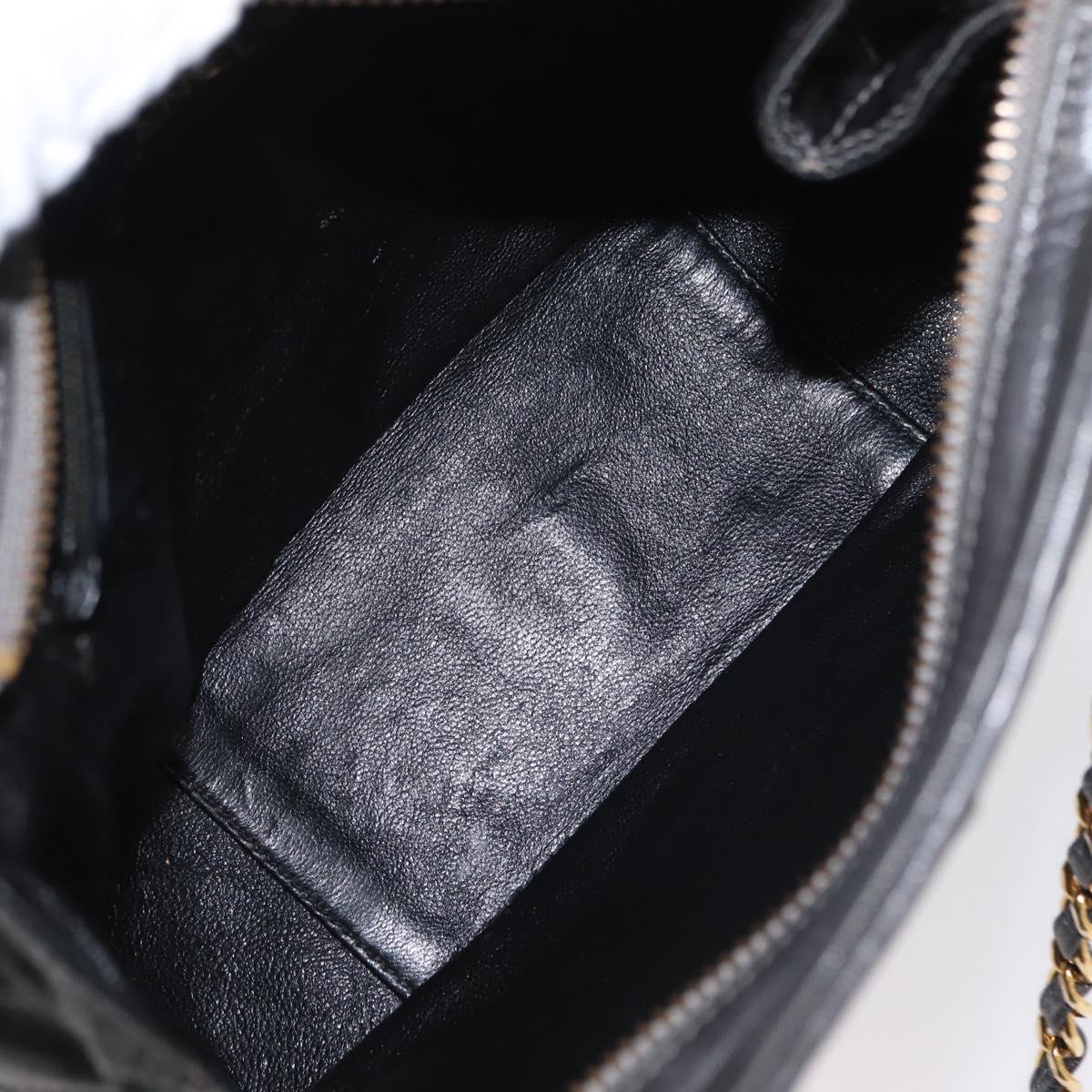 CHANEL Matelasse Chain Shoulder Bag Satin Gray Gold CC Auth 156631V