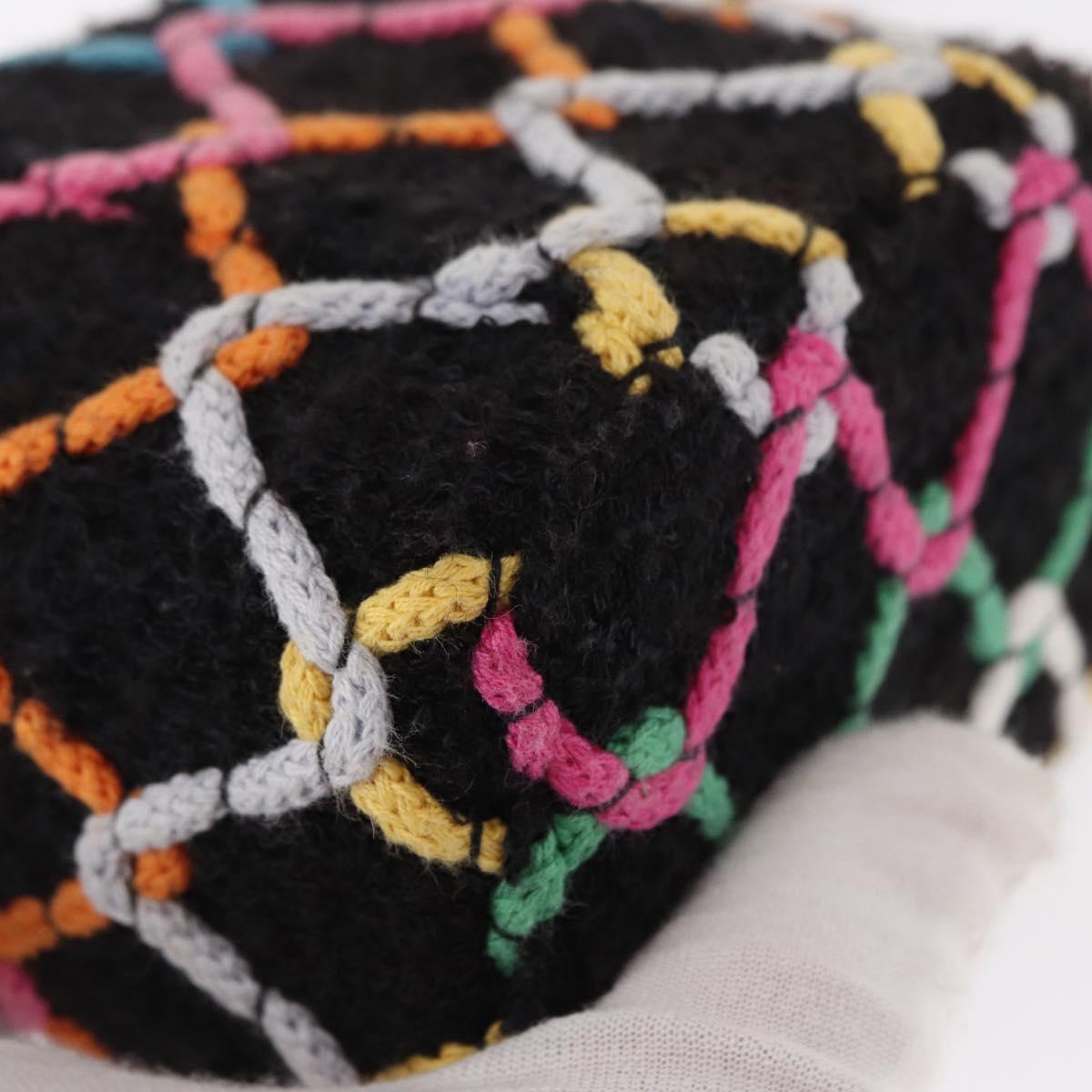 CHANEL Matelasse Chain Vanity Bag Tweed Multicolor Gold CC Auth 156640SM