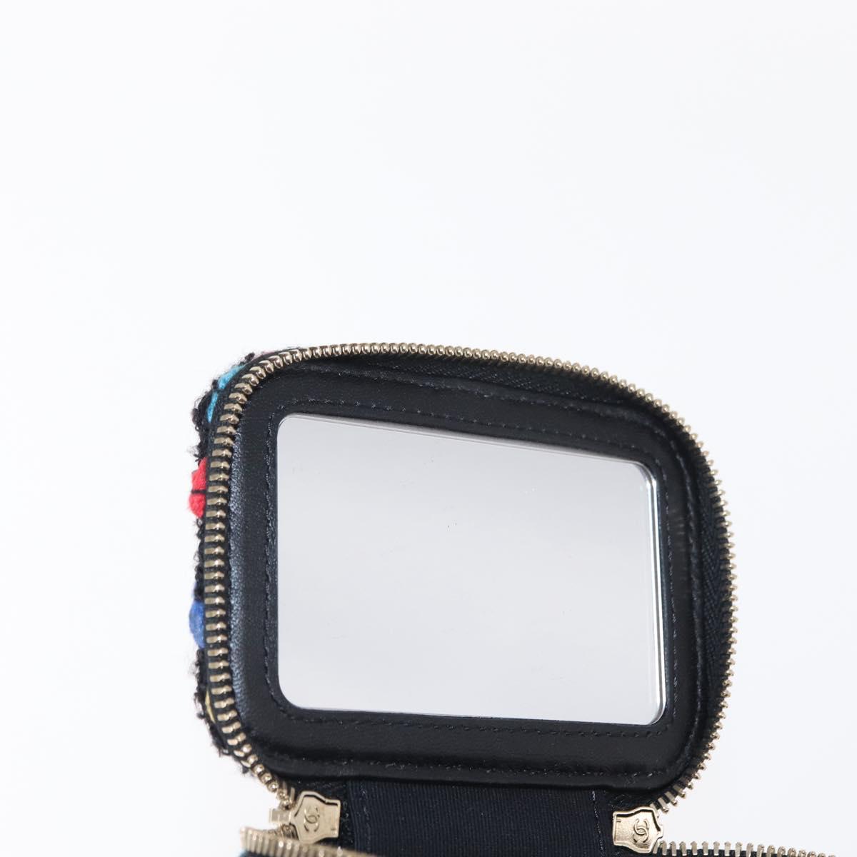 CHANEL Matelasse Chain Vanity Bag Tweed Multicolor Gold CC Auth 156640SM