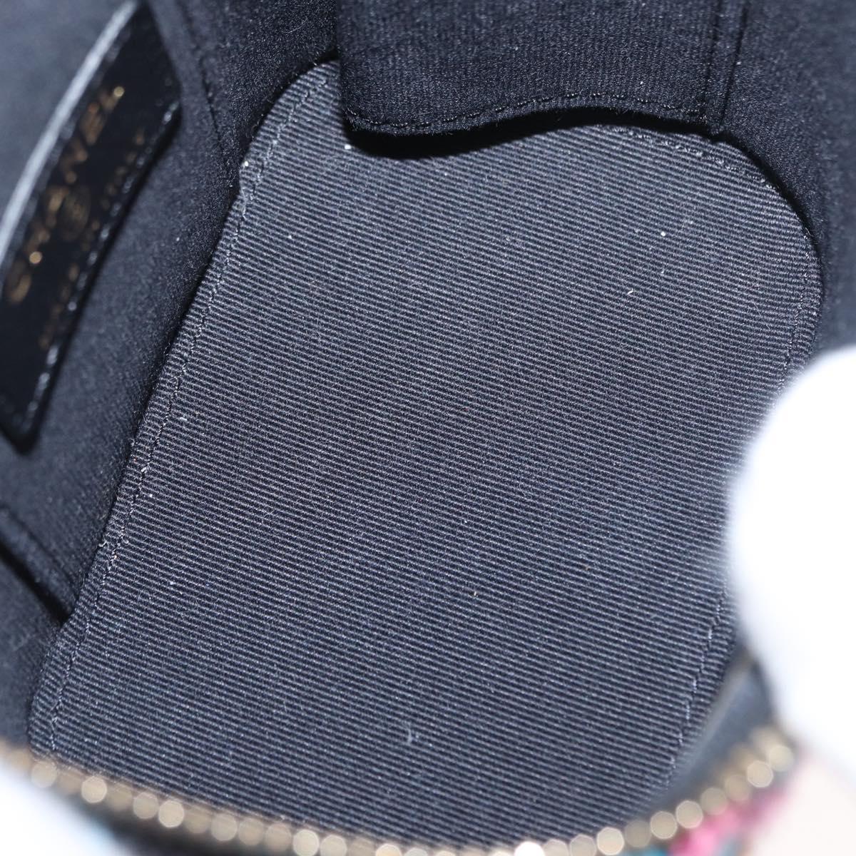 CHANEL Matelasse Chain Vanity Bag Tweed Multicolor Gold CC Auth 156640SM