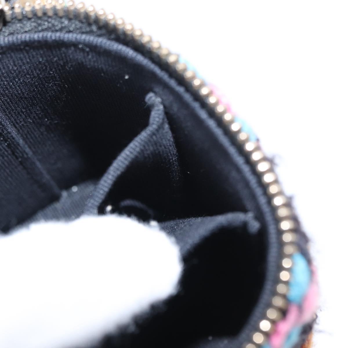 CHANEL Matelasse Chain Vanity Bag Tweed Multicolor Gold CC Auth 156640SM