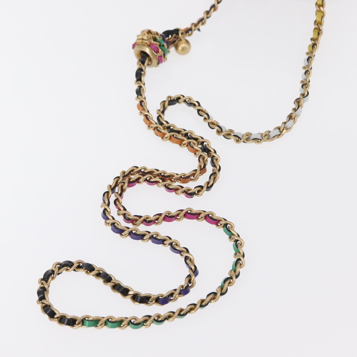 CHANEL Matelasse Chain Vanity Bag Tweed Multicolor Gold CC Auth 156640SM