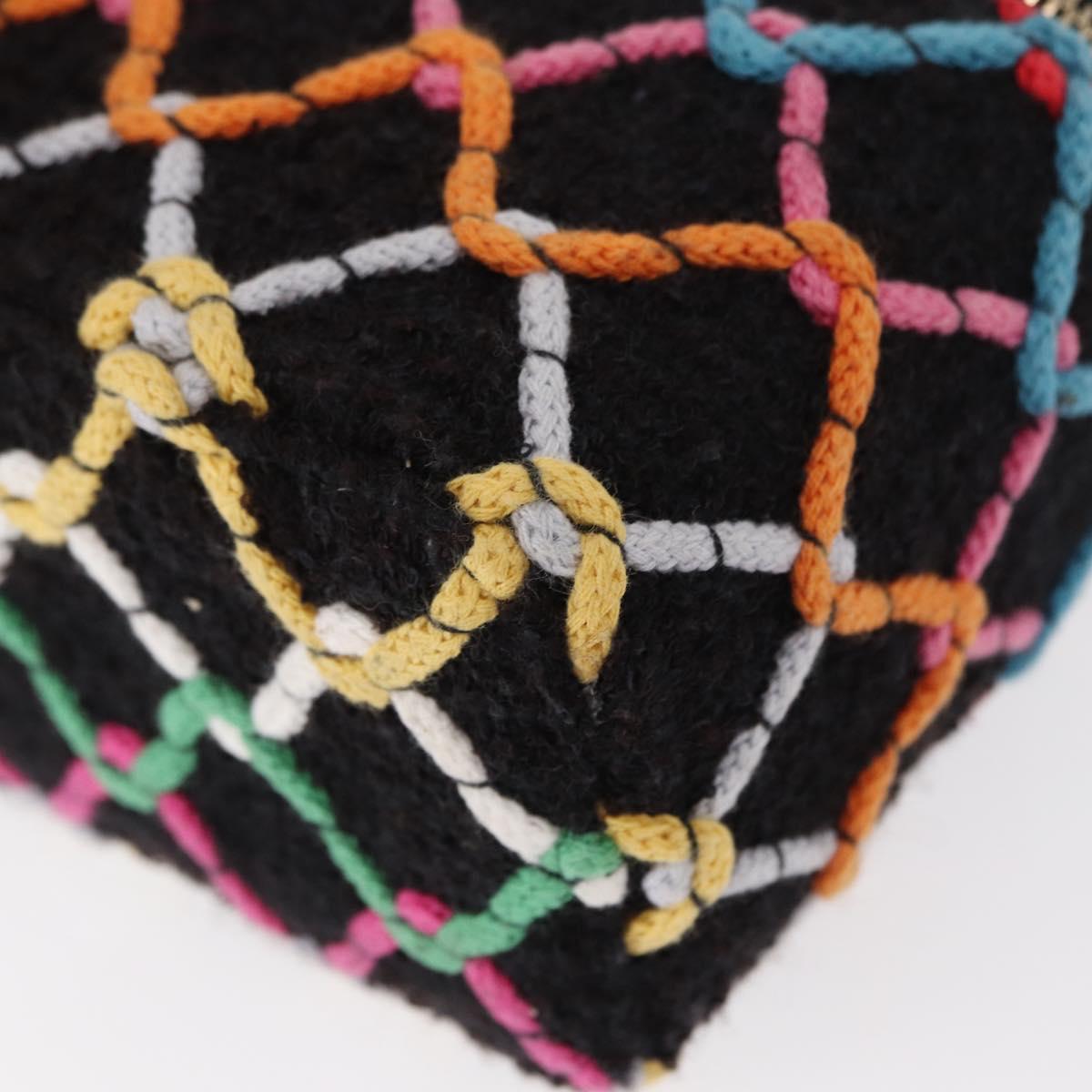 CHANEL Matelasse Chain Vanity Bag Tweed Multicolor Gold CC Auth 156641SM