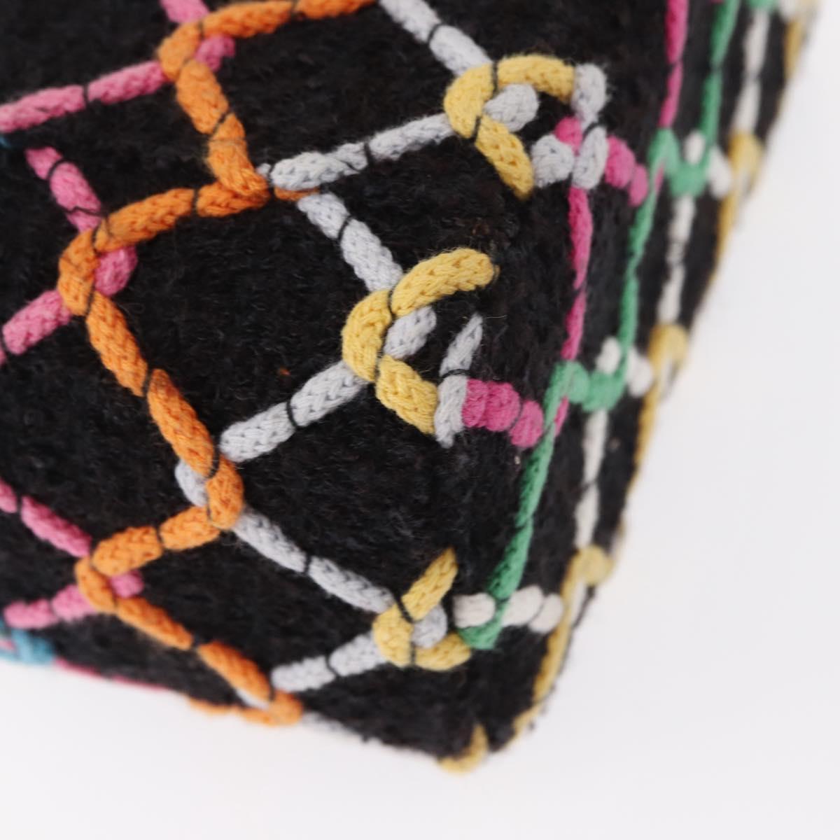 CHANEL Matelasse Chain Vanity Bag Tweed Multicolor Gold CC Auth 156641SM