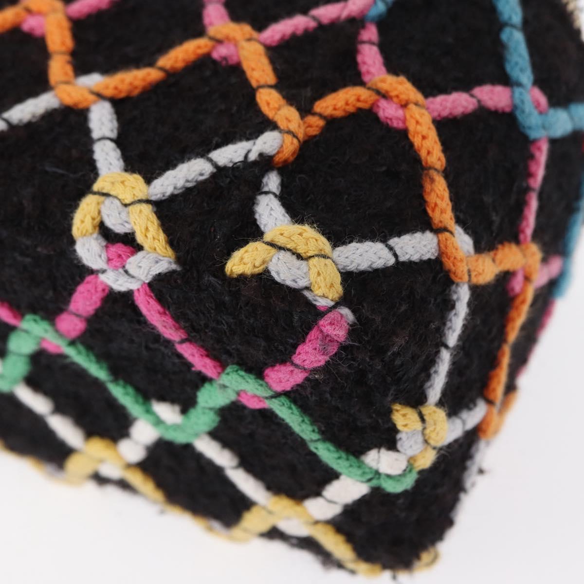 CHANEL Matelasse Chain Vanity Bag Tweed Multicolor Gold CC Auth 156641SM