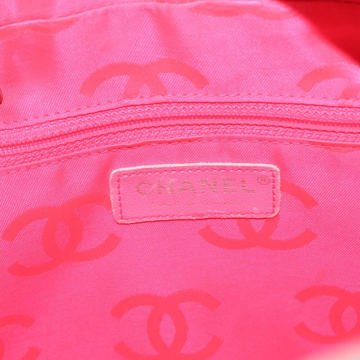 CHANEL Matelasse Bowling Bag Cambon Line Calf Skin White Black CC Auth 156643V