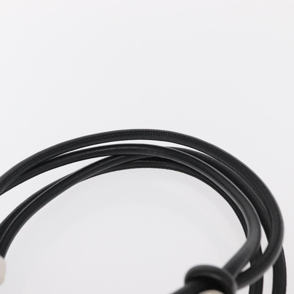 CHANEL Matelasse Bowling Bag Cambon Line Calf Skin White Black CC Auth 156643V