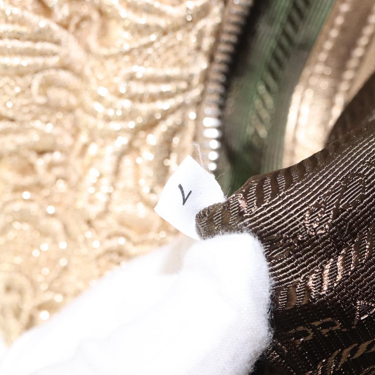 PRADA Race Hand Bag Leather Gold Auth 156645SAM