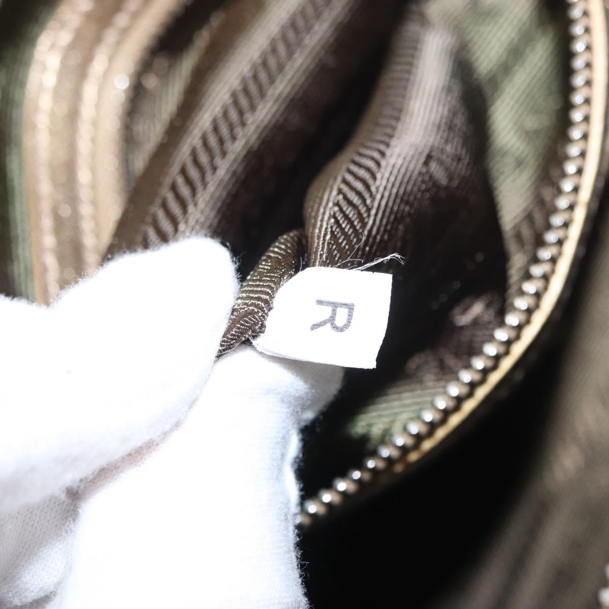 PRADA Race Hand Bag Leather Gold Auth 156645SAM