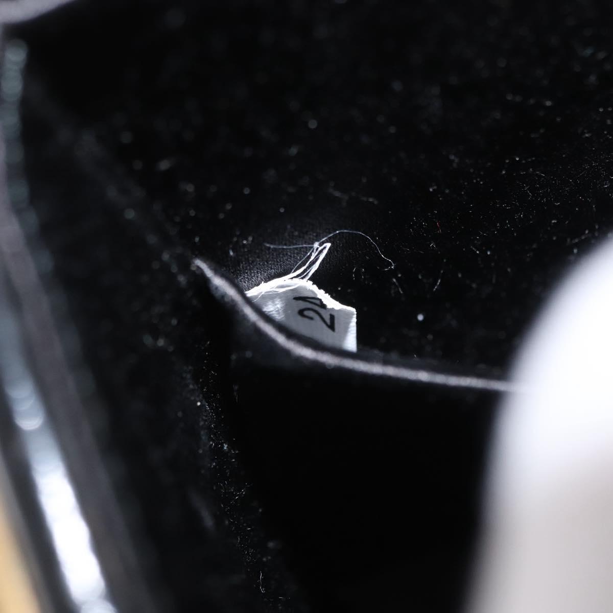 PRADA Chain Mini Trunk Shoulder Bag Enamel Black Gold Auth 156646V