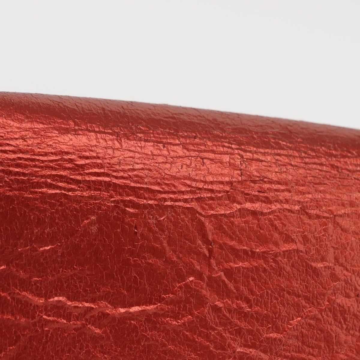 SAINT LAURENT Chain Kate Shoulder Bag Leather Red Gold Auth 156647M