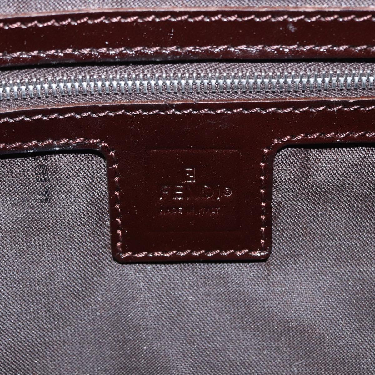 FENDI Zucca Canvas Mamma Baguette Shoulder Bag Black Brown Auth 156651SAM