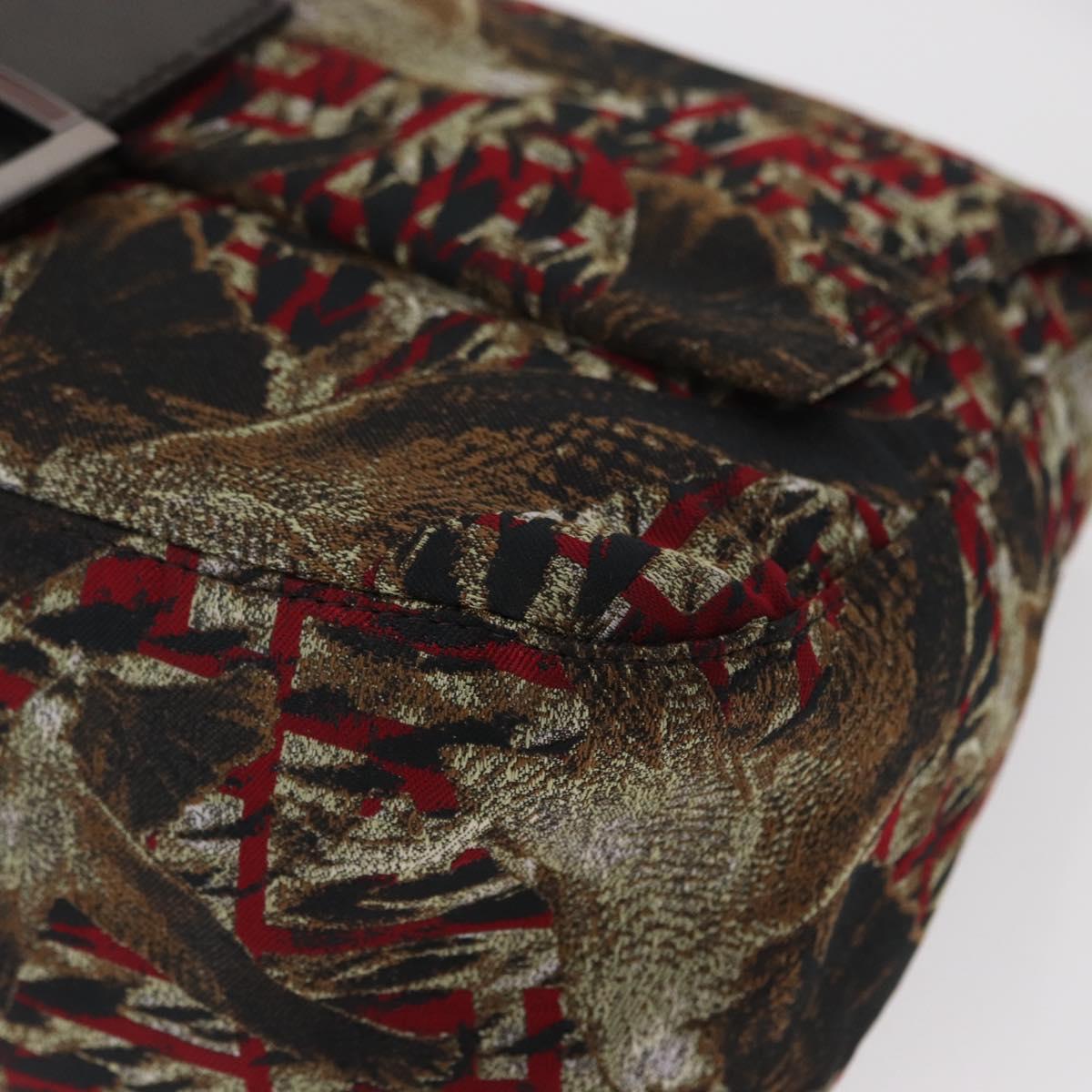 FENDI Zucca Canvas Mamma Baguette Shoulder Bag Brown Auth 156653SAM