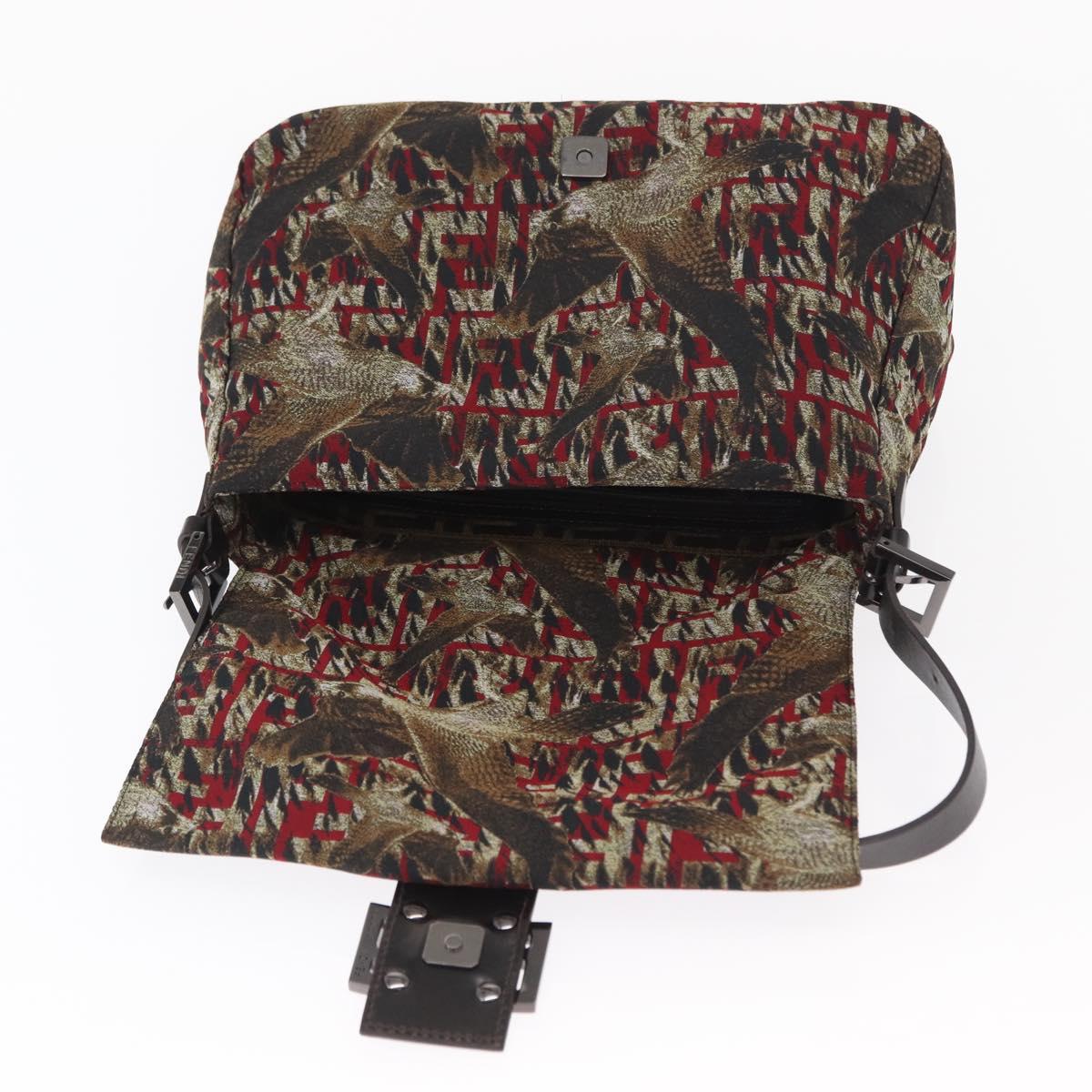 FENDI Zucca Canvas Mamma Baguette Shoulder Bag Brown Auth 156653SAM