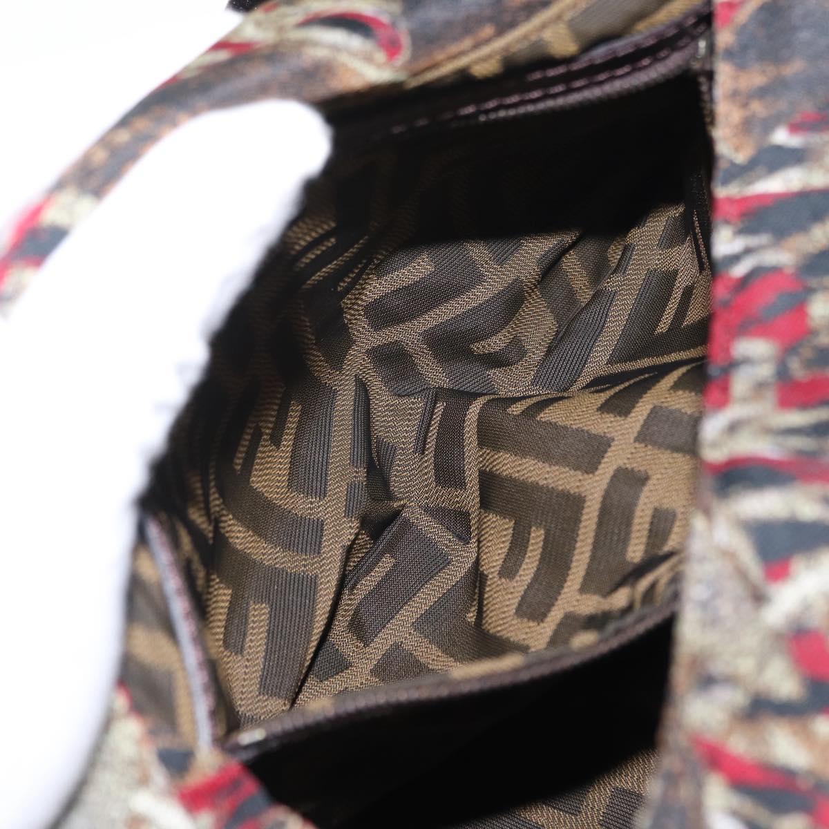 FENDI Zucca Canvas Mamma Baguette Shoulder Bag Brown Auth 156653SAM