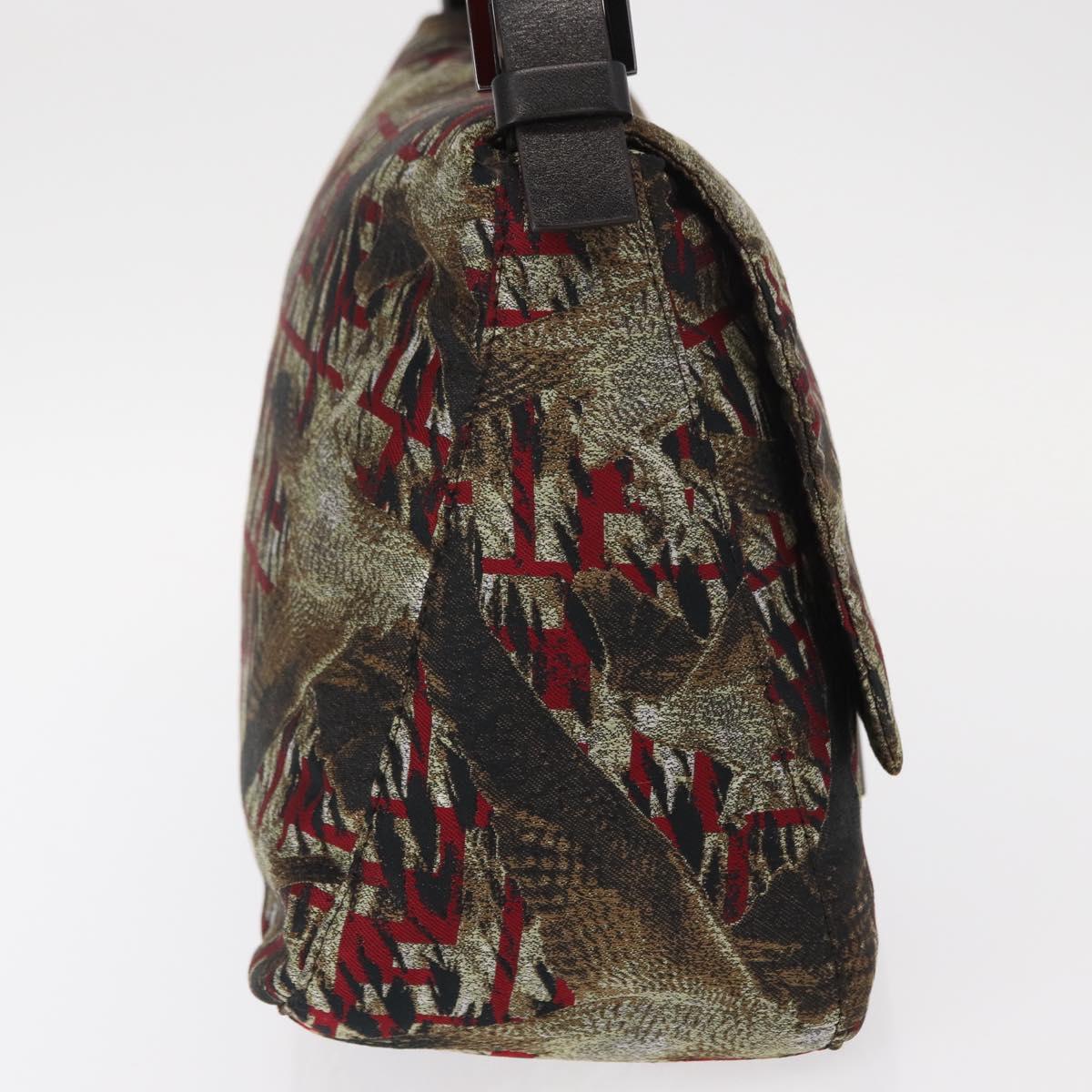 FENDI Zucca Canvas Mamma Baguette Shoulder Bag Brown Auth 156653SAM