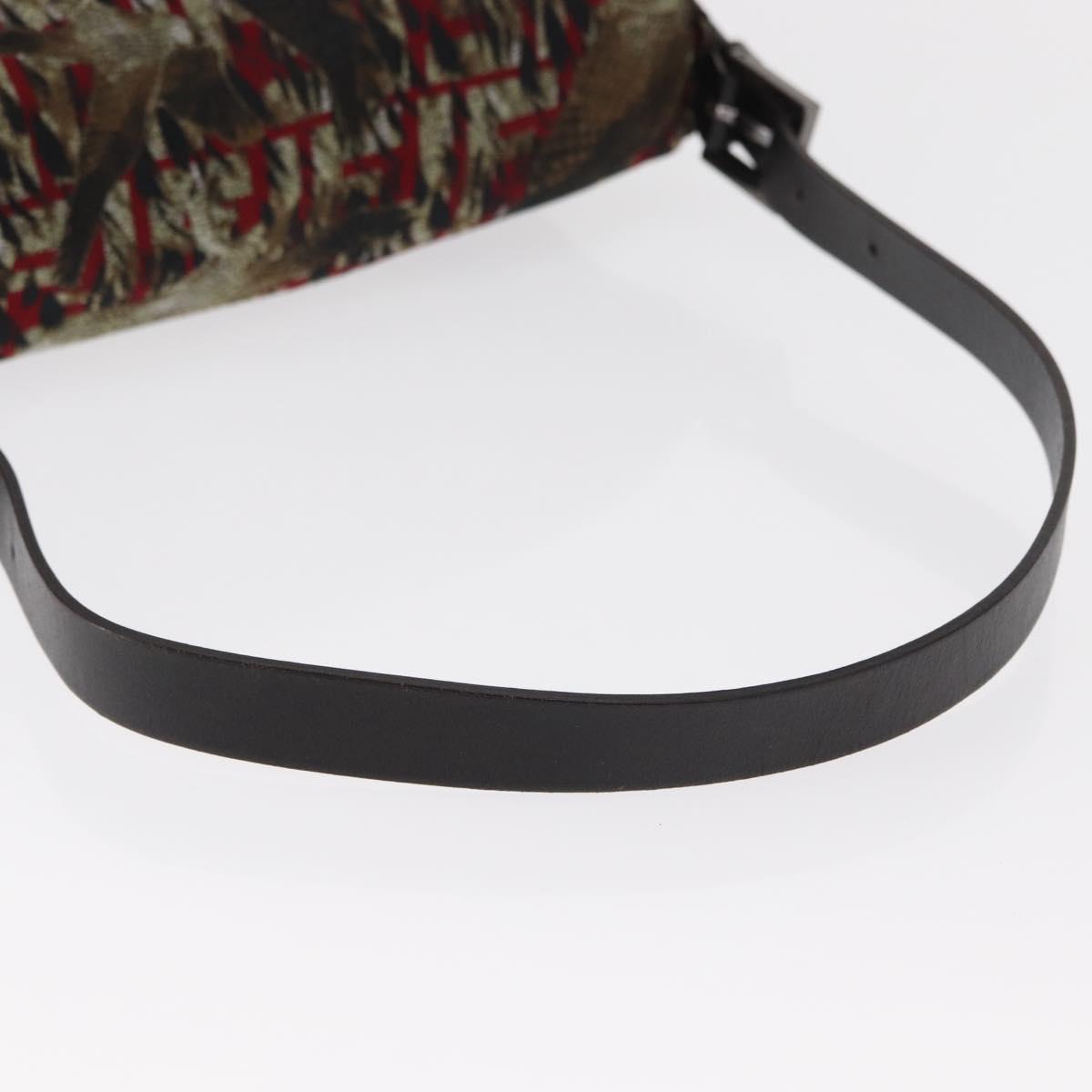 FENDI Zucca Canvas Mamma Baguette Shoulder Bag Brown Auth 156653SAM