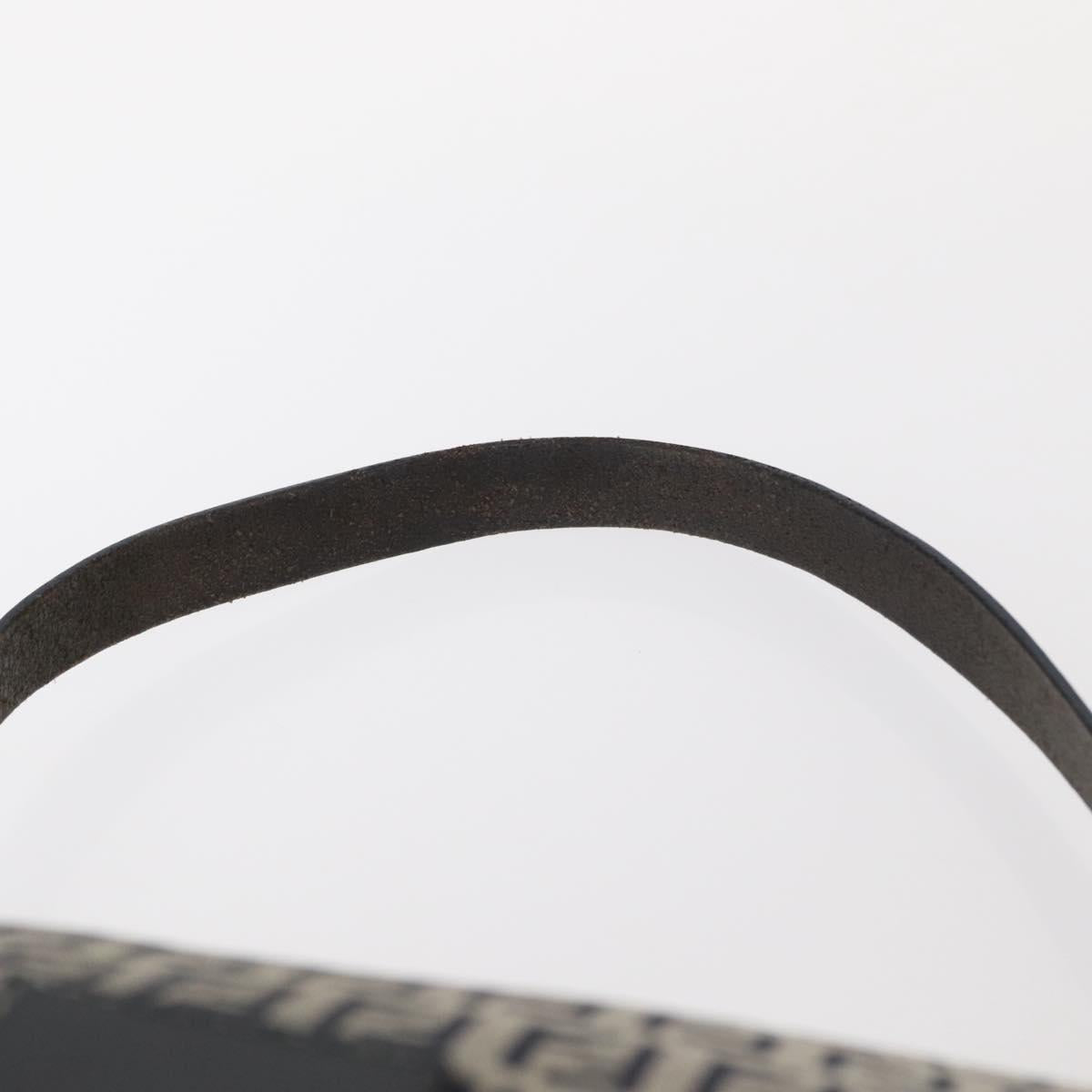 FENDI Zucchino Canvas Mamma Baguette Shoulder Bag Navy Silver Auth 156654V