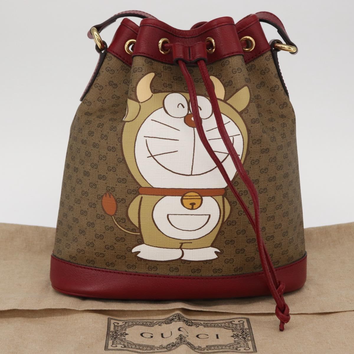GUCCI Micro GG Supreme Doraemon Collaboration Bag PVC 625216 Auth 156657SAM