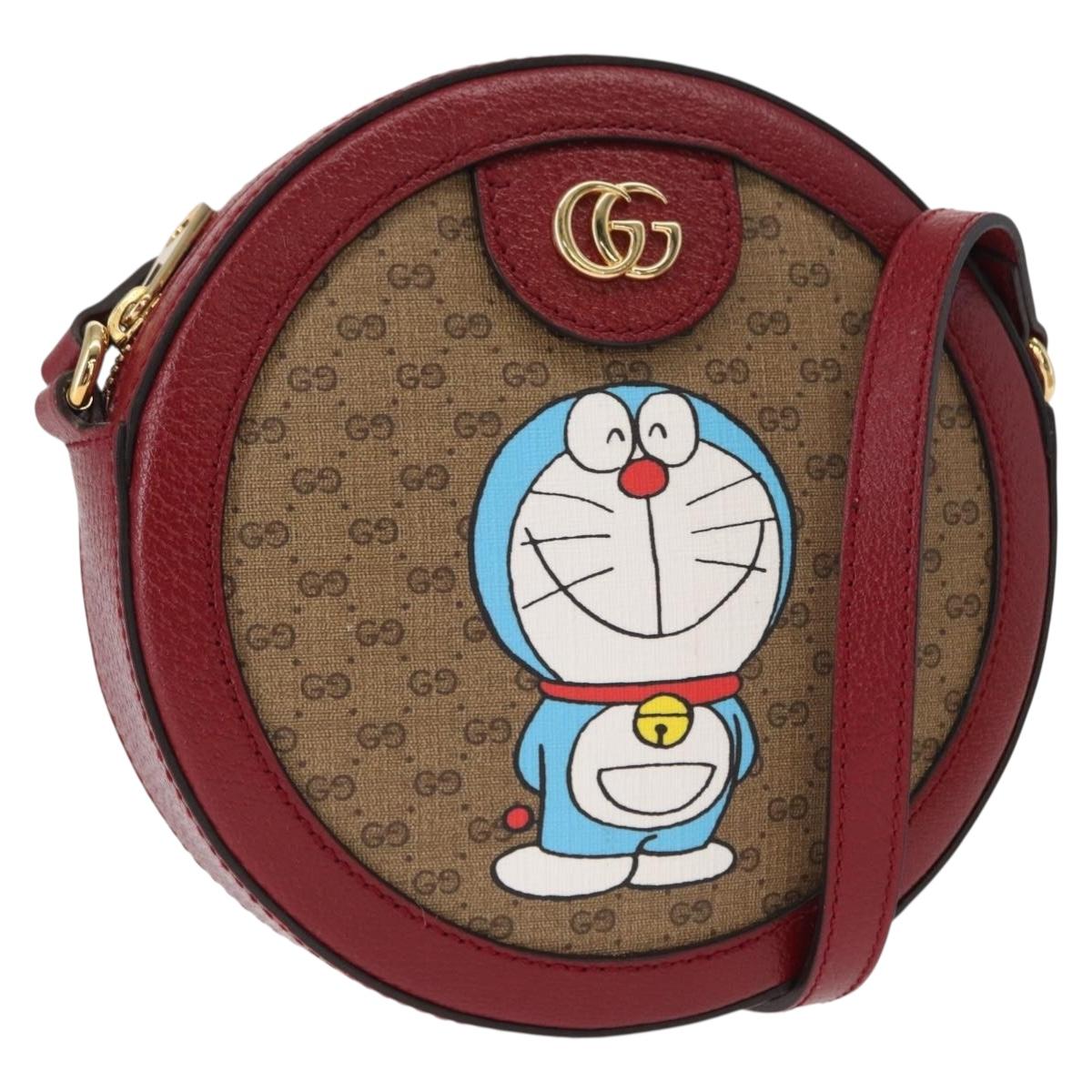 GUCCI Micro GG Supreme Doraemon Collaboration Bag PVC 625216 Auth 156658SAM