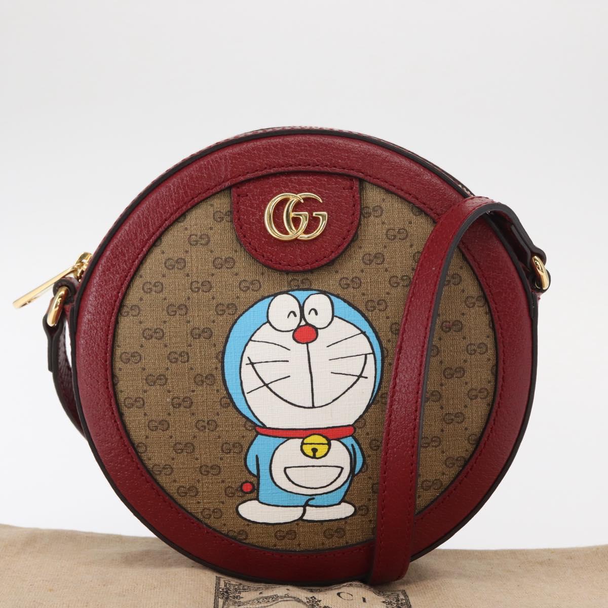 GUCCI Micro GG Supreme Doraemon Collaboration Bag PVC 625216 Auth 156658SAM