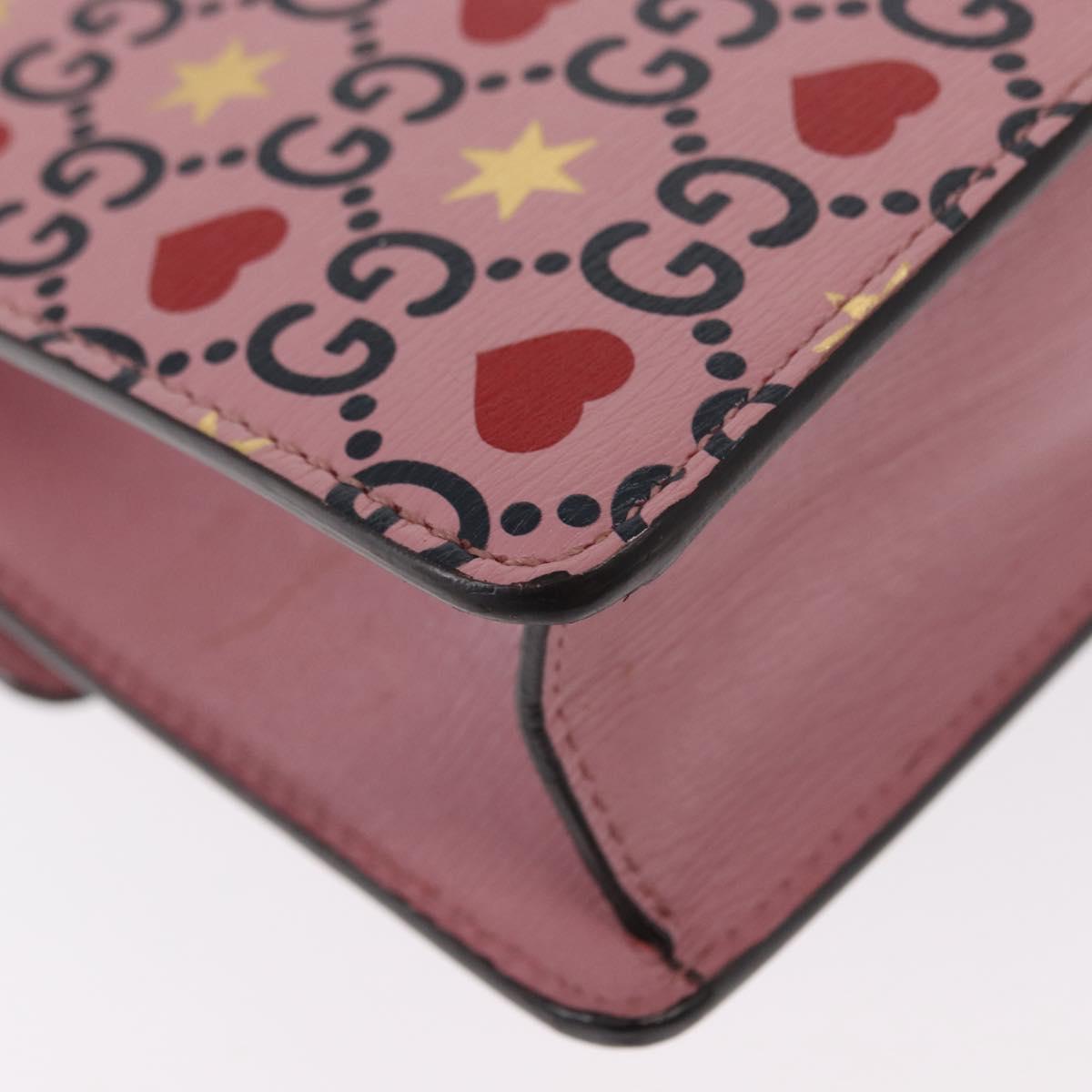 GUCCI Dionysus Chain Shoulder Bag Leather Pink 421970 Auth 156659SAM