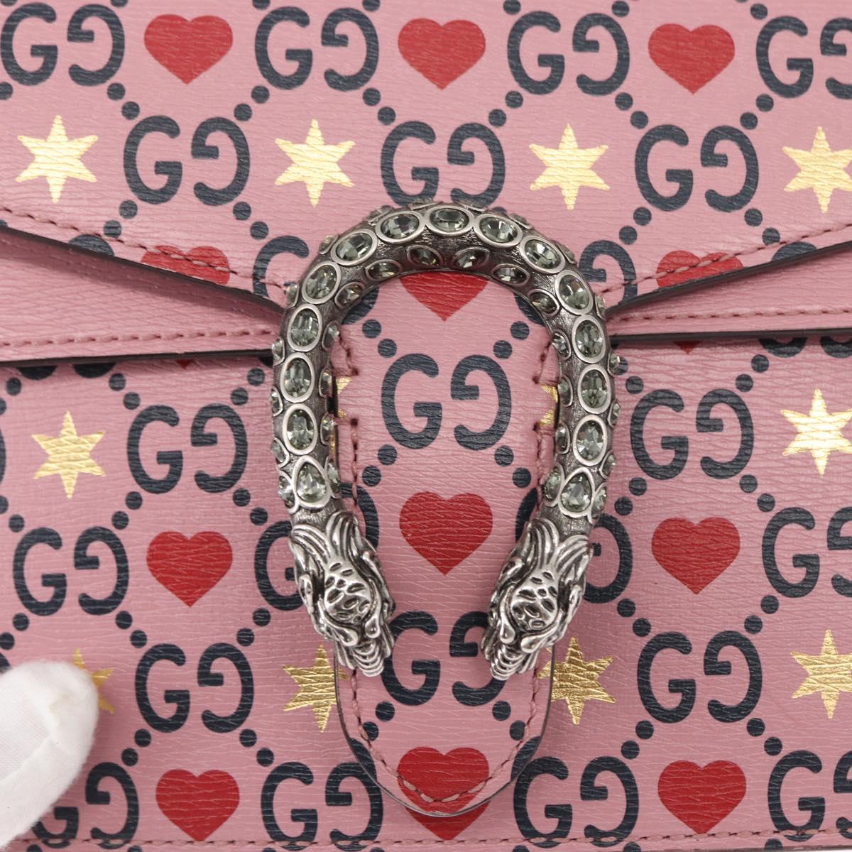 GUCCI Dionysus Chain Shoulder Bag Leather Pink 421970 Auth 156659SAM