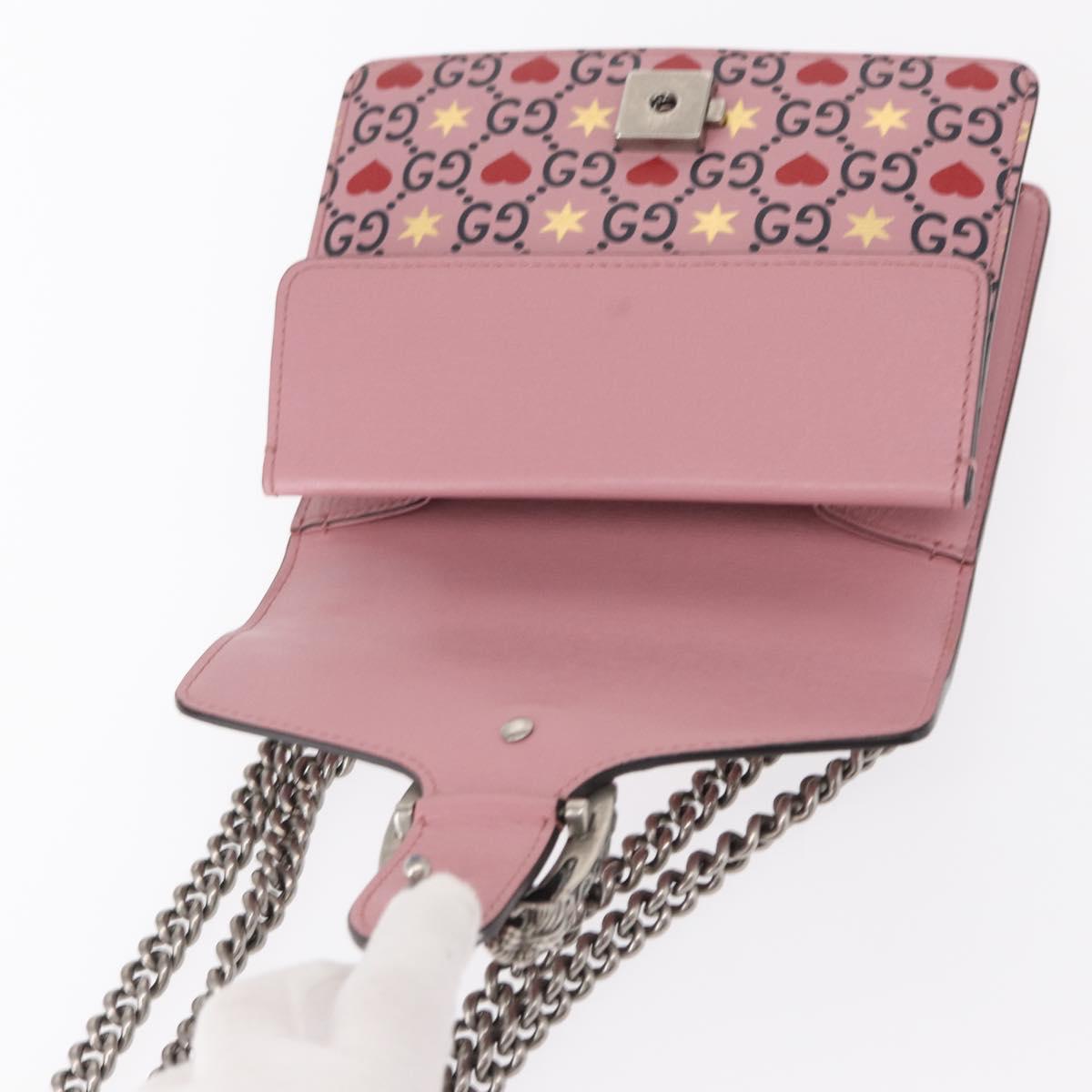GUCCI Dionysus Chain Shoulder Bag Leather Pink 421970 Auth 156659SAM